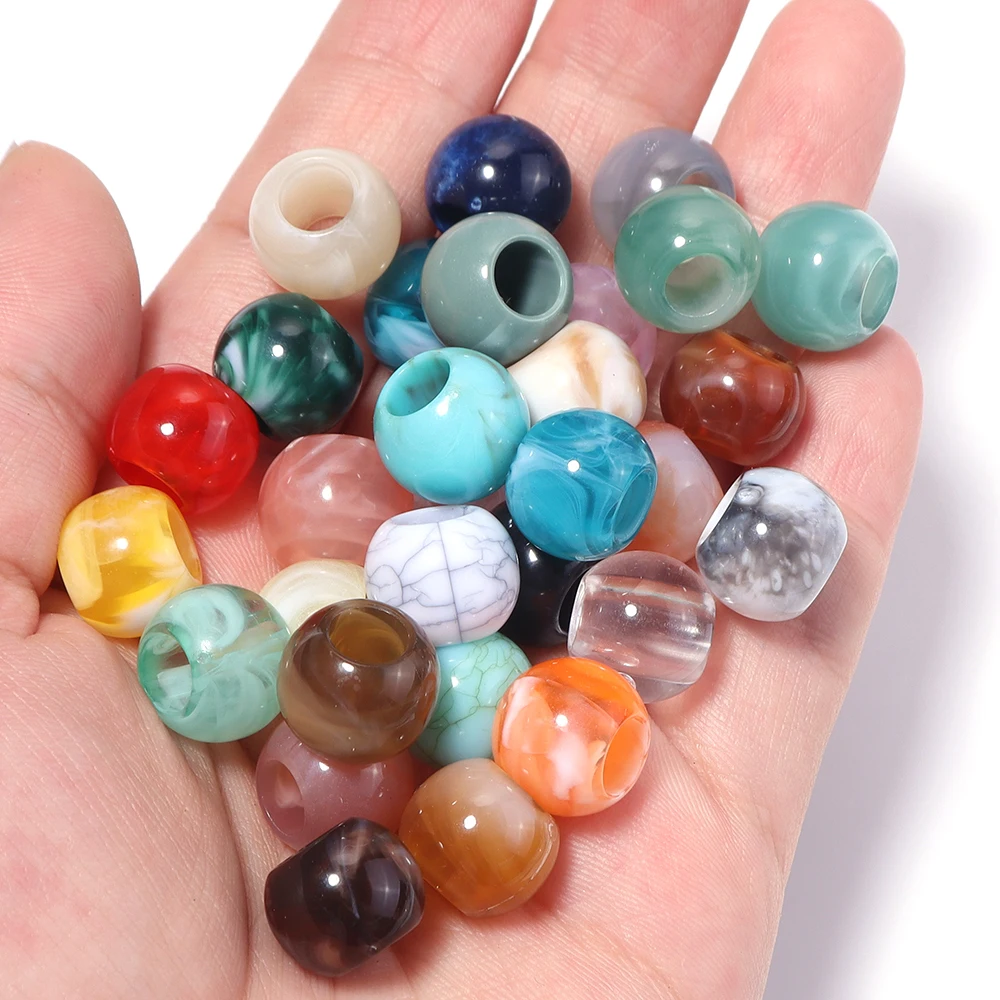 Jewelry Making Stones - Lote de 50 cuentas redondas acrílicas