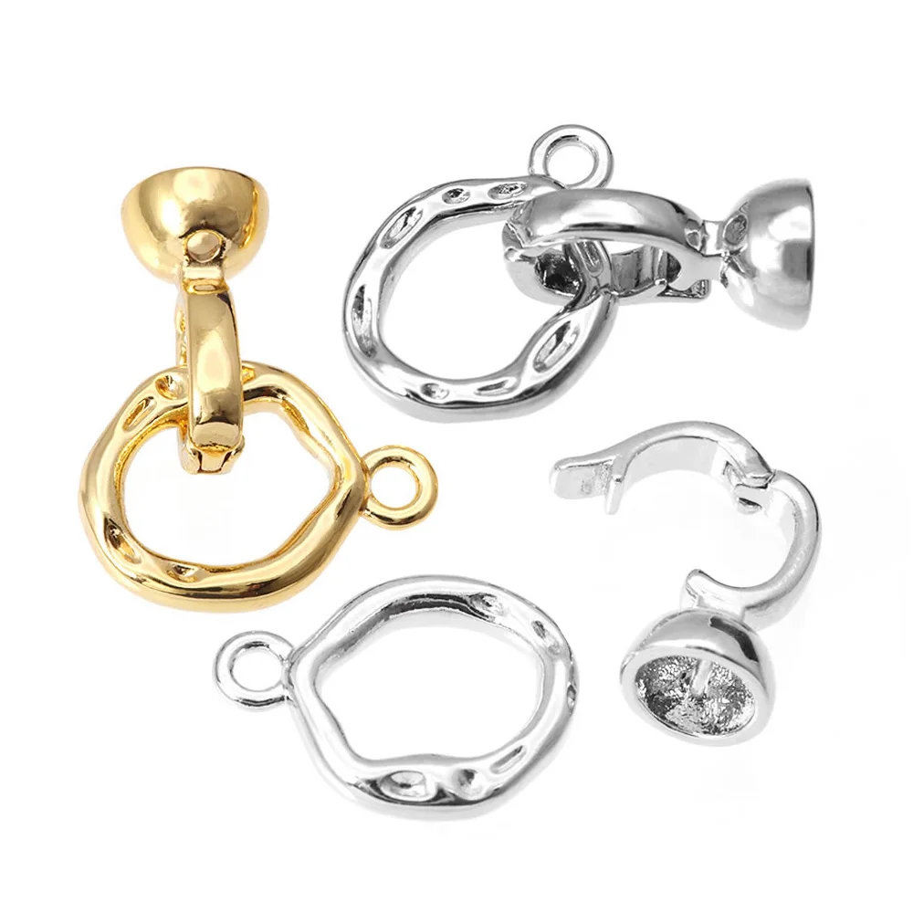 18K Gold Color Brass Round Gourd Irregular Shape Necklaces Bracelet Clasps High Quality Diy Jewelry Jewelry Making Accessories