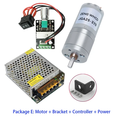 JGA25-370 DC 12V 24V 12RPM-1360RPM Motor de engranaje reductor de alto par Motor de engranaje helicoidal de alta potencia Motor inverso