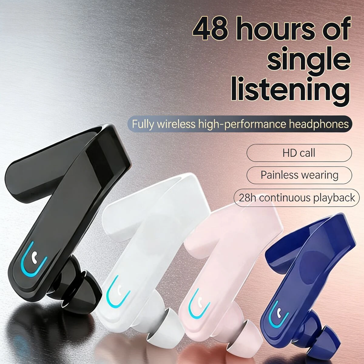 

YX18 Bluetooth Wireless Earhook Headphones Anti-Drop Noise Reduction Ultra-Long Battery Life Heavy Bass Headsets for Business