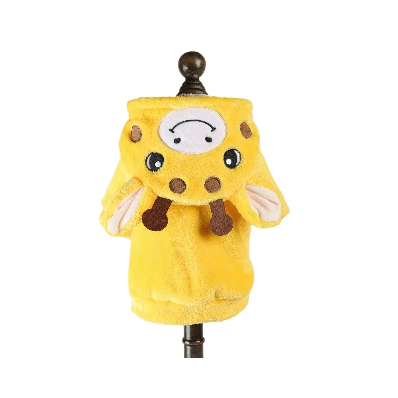Autumn Winter Pet Clothes for Small Puppy Giraffe Hippo Warm Cute Bodysuit Dog Costume Dog Clothes Winter