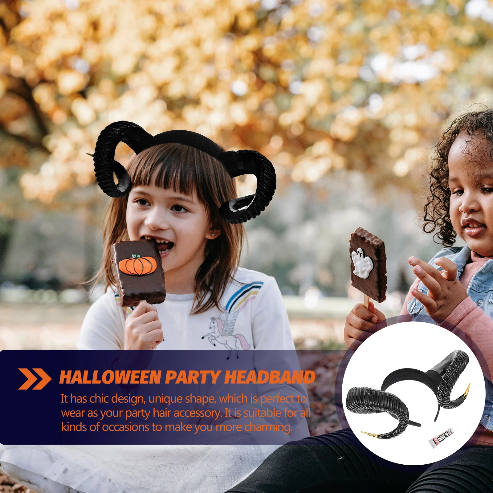 Diadema de diablo para Halloween, diadema de cuerno de oveja simulada, ajuste cómodo para niños y adolescentes, accesorios de Cosplay para fiesta de Halloween