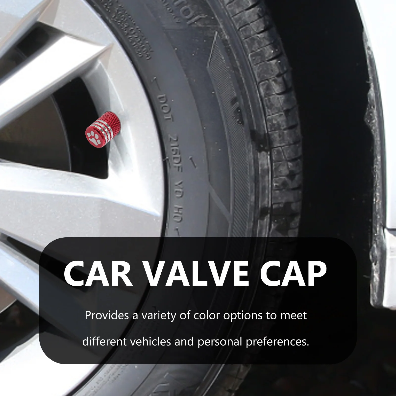 

5pcs Paw Print Tire Valve Caps Decorative Stem Covers For Car Motorcycle Truck Universal Auto Dust Caps Easy Install Valve Stem