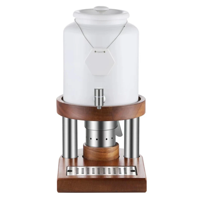 

10л коммерческий электрический керамический диспенсер для напитков с деревянным основанием, подогреватель молока, чая, кофе, сока, диспенсер для горячих напитков для общественного питания