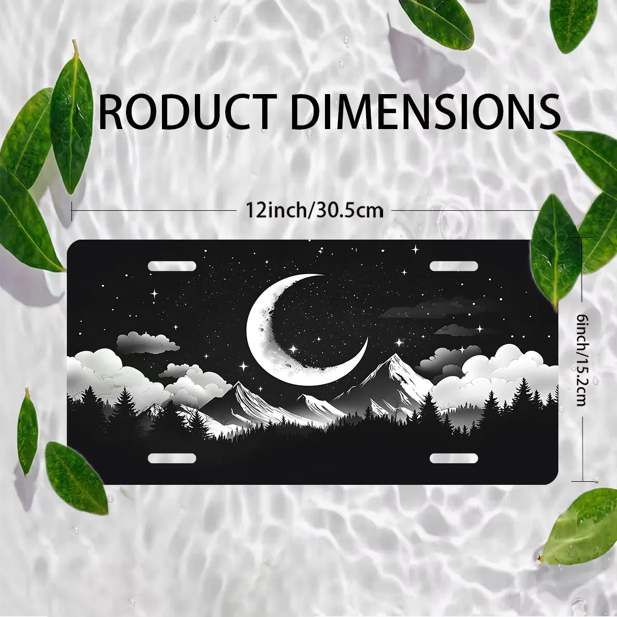 2D Flat - 1pc 2D Flat Posters Are Decorative License Plate Covers And Frames Featuring a Starry Night Scene, Made from Rust-Resi