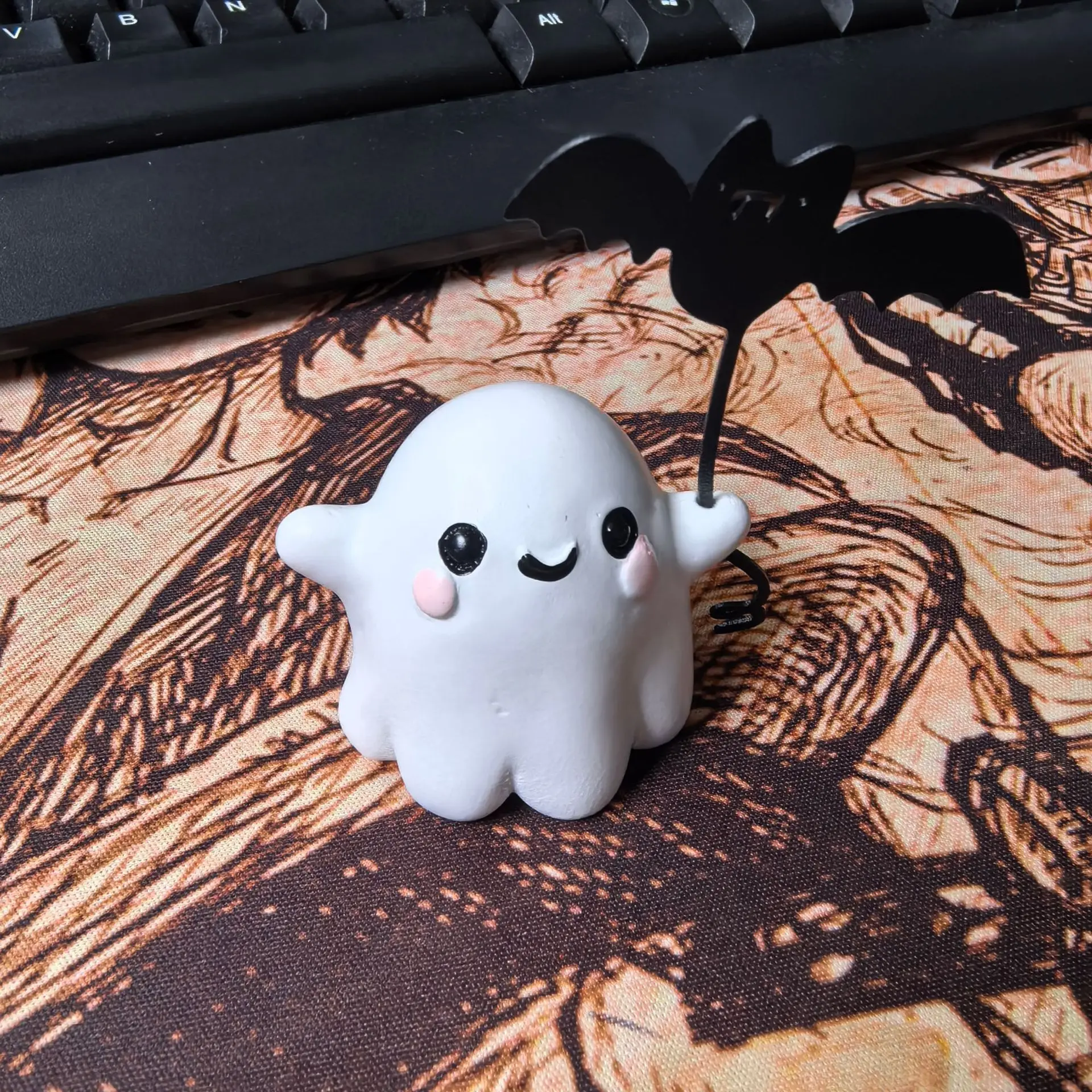 

New Mini Ghost Walking Dog Statue Halloween Decor Ghost