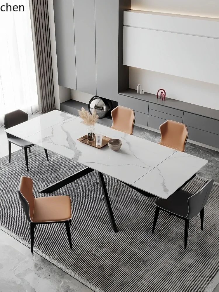 Picture 5: C6.15 telescopic rock slab dining table folding stretchable simple household light luxury dining table
