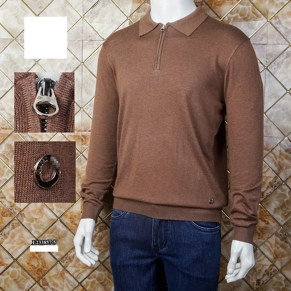 Suéter de cachemira BLKA CPTG para hombre, ropa de punto elástica, bordada, cálida, de gran tamaño, para otoño e invierno, M-4XL, 2024