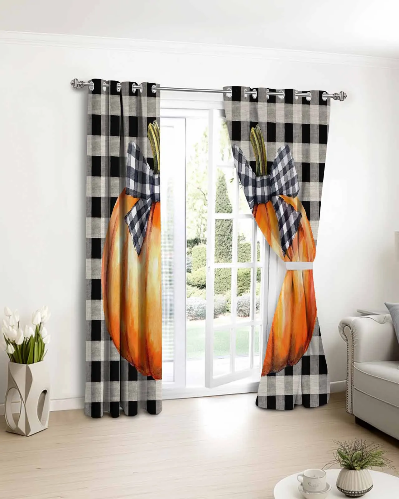 

Farmhouse Pumpkin Autumn Curtains For Kitchen Bedroom Window Treatment Curtains for Living Room Home Decor Drapes