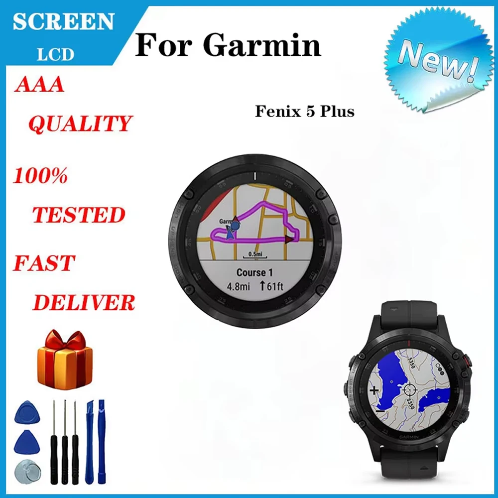 Per Garmin Fenix 5 Plus Display LCD 47mm Orologio sportivo Parti di ricambio e riparazione
