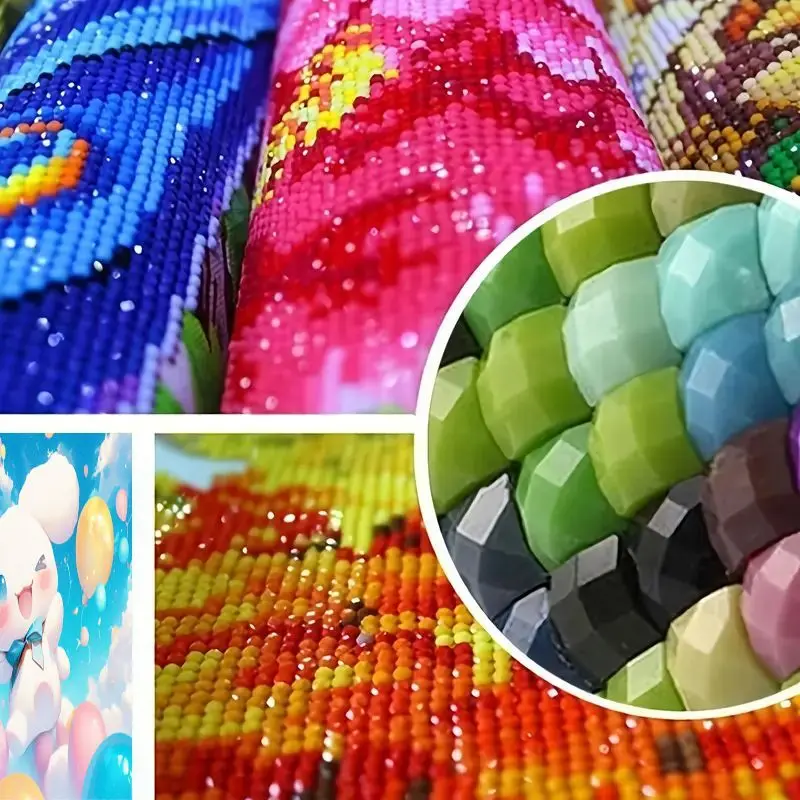 1PC süße weiße Wolke Kreatur & bunte Luftballons 5D voller Bohrer Diamant Malerei Kit, DIY Kristall große Edelstein Kunst, Cartoon Diamant P