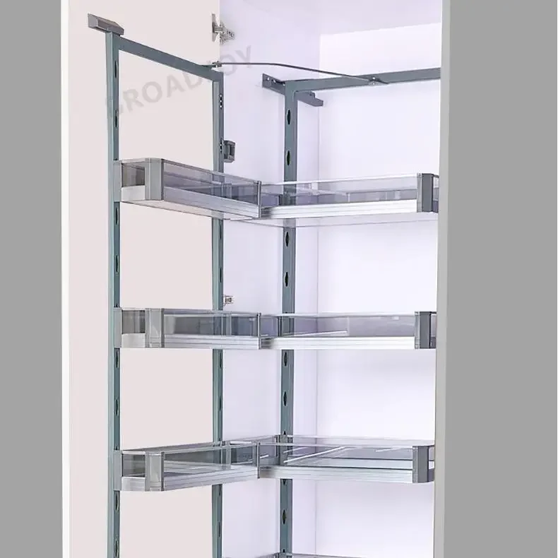 Cross-border big monster deep pull basket kitchen cabinet multi-layer big monster snack cabinet pull basket high cabinet linkage