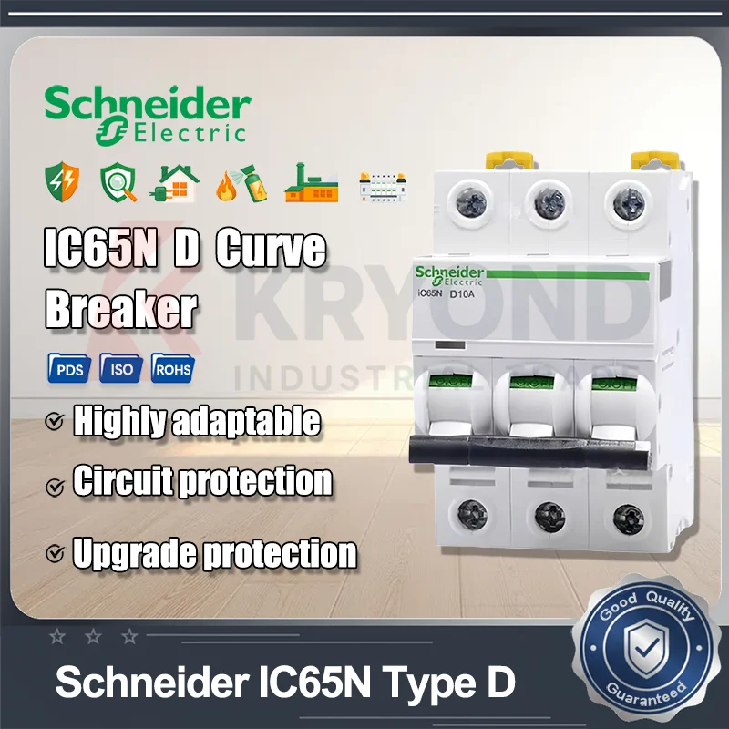

Миниатюрный автоматический выключатель Schneider IC65N MCB 1P 2P 3P 4P D Curve от 1A до 63A для защиты от перегрузки и короткого замыкания распределения переменного тока