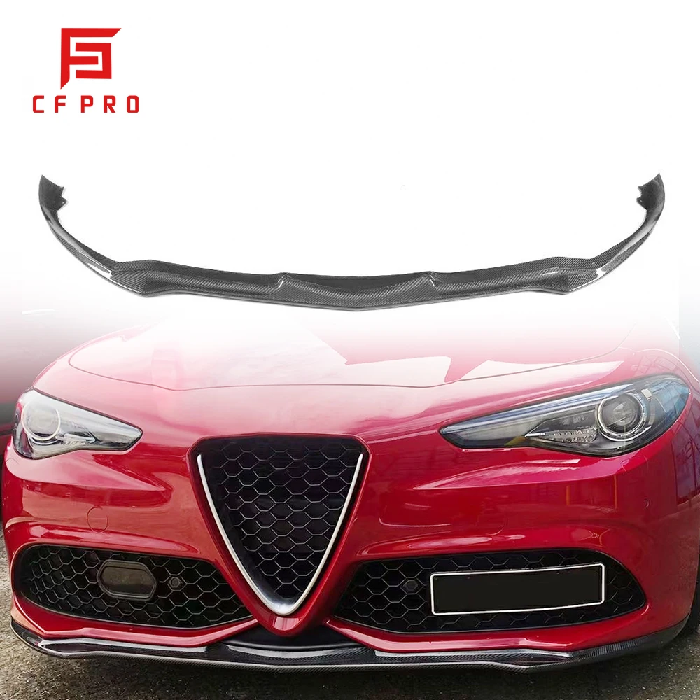 Carbon Fiber Sport Style Front Bumper Lip Chin Winglet Splitter For Alfa Romeo Giulia Front Lip Car Accessories