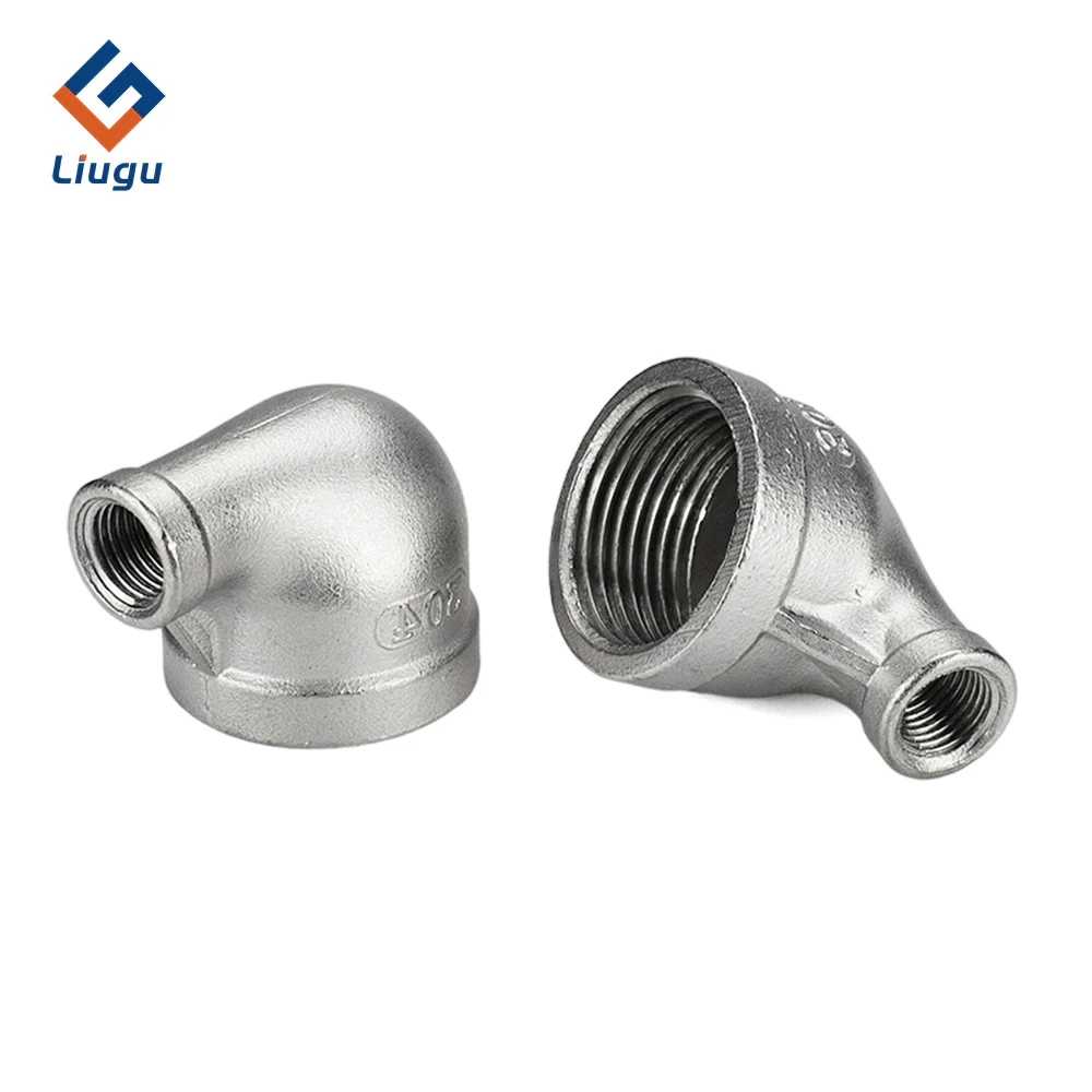 

90 Degree Angled Elbow BSP Female Thread 304 Stainless Steel 1/8"-2" Reducing Pipe Fitting Water Plumbing Connector SS304