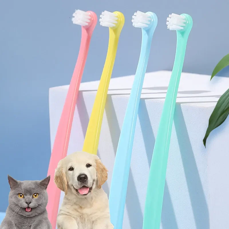 Cat Toothbrush Dog Teeth Cleaning Pet Grooming Cat Toothbrushes Soft Hair Teeth Brush for Cats Mouth Cleaning Tools Pet Products