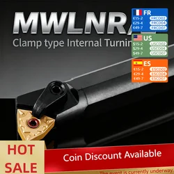 1pc S16Q-MWLNR08 S20R-MWLNR08 S25S-MWLNR08内部旋削工具ホルダーwnmg超硬チップ旋盤バーcnc切削工具セット