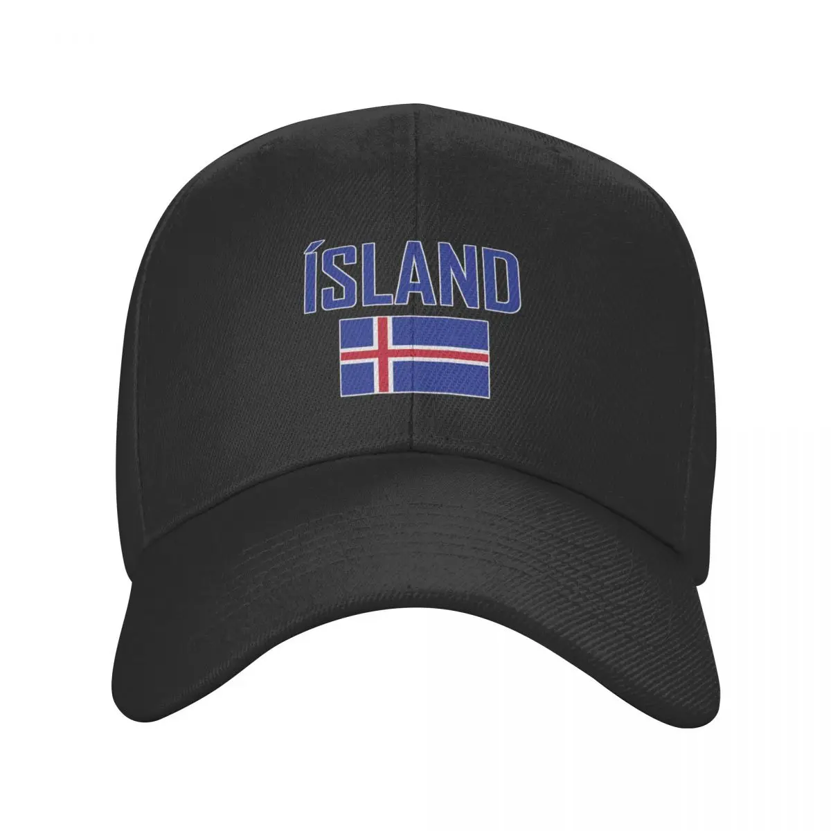 Iceland Country Name With Flag Sun Baseball Cap Breathable Adjustable Men Women Outdoor Hat For Gift