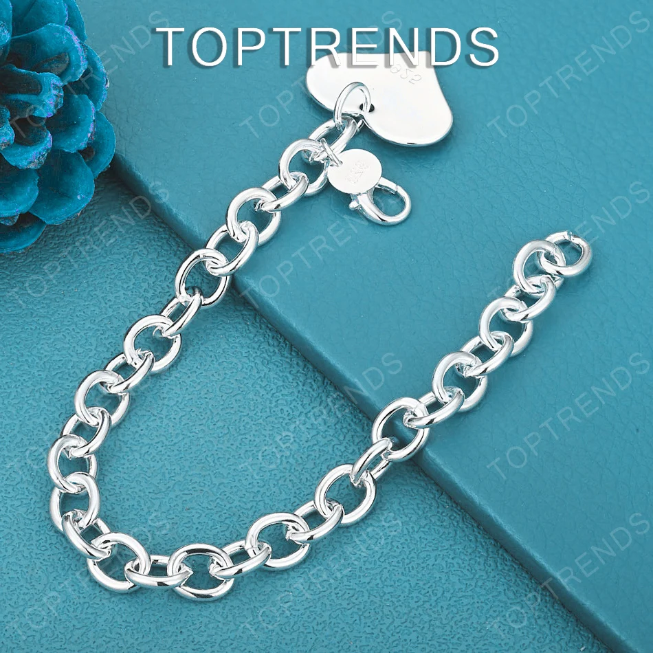 Cute 925 Sterling Silver Couple Heart Pendant Bracelet For Women Sweet Romantic Jewelry Gift Accessories Valentine's Day Party