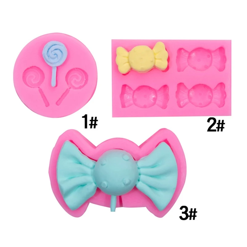 Mini Cute Lollipop Silicone Mold DIY Plaster Fondant Candle Mould for Handmade Chocolate Dessert Cake Baking Decorating