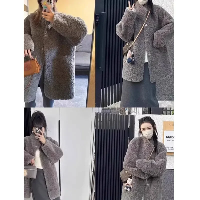 

Осень-зима, женская мода, утягивающий открытый кардиган, хлопковое пальто во французском стиле, свободная куртка средней длины из ягненка, бархатная куртка