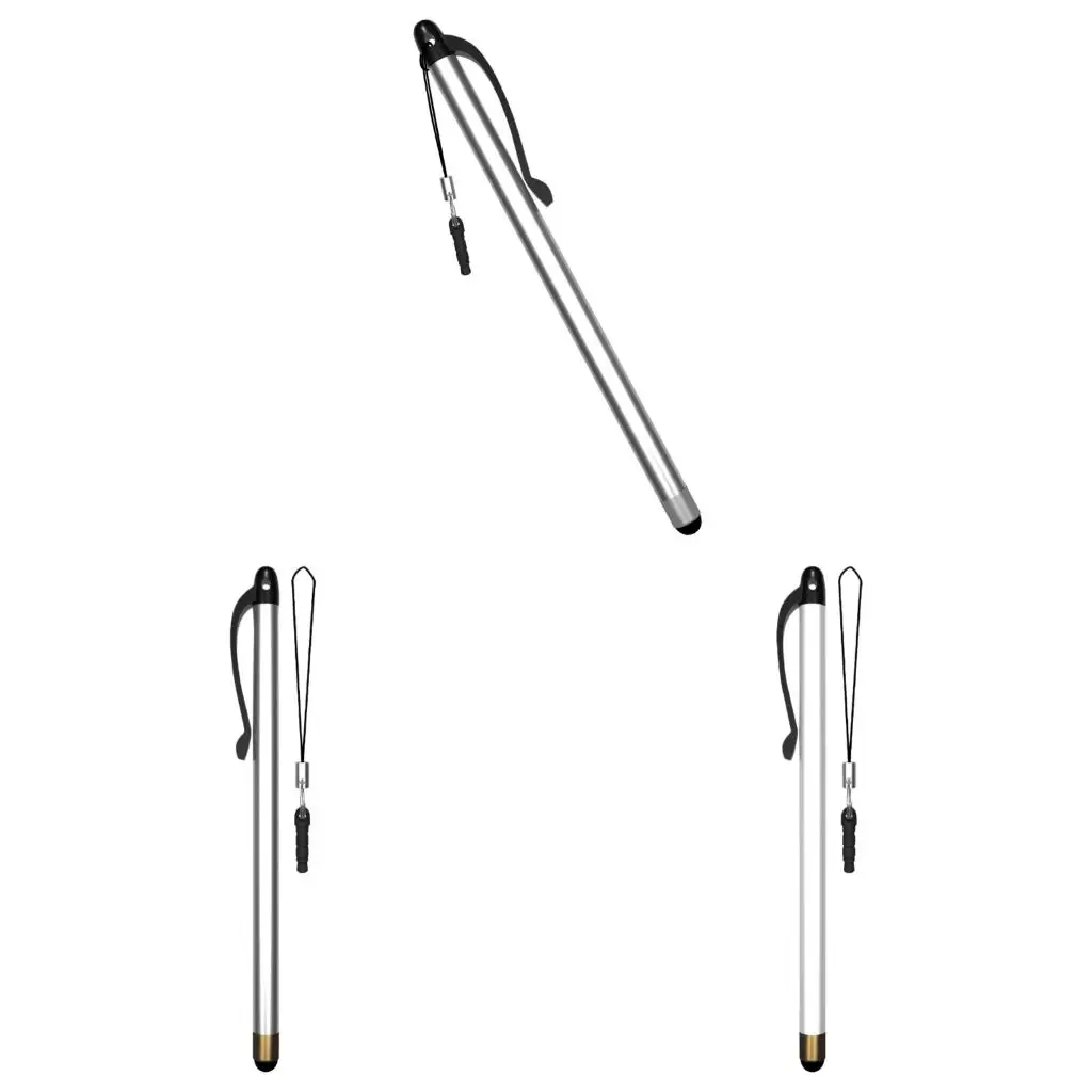 4XFC Metal Touch Pen Featuring Integrated Hook for Easy Attachment to Bags Keychains