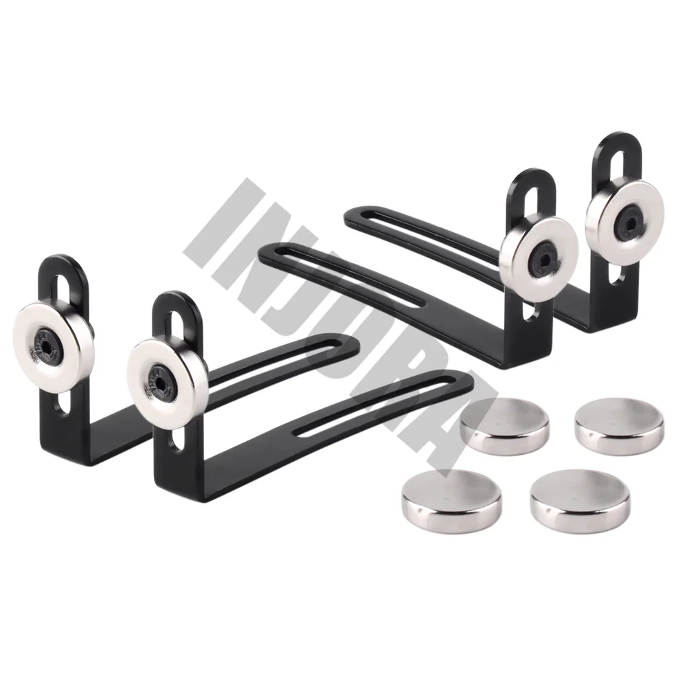 INJORA 4PCS RC Car Shell Body Mount Metal L-Bracket with Magnet for 1:10 RC Crawler Car Axial SCX10 90046 D90