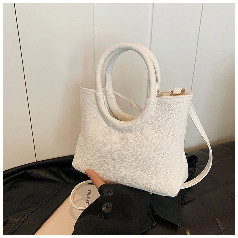 2024 Women\'s Satchel Advanced Cloud Bag lychee Circle hand Bag Korean Version Lady’s Single shoulder Crossbody Bag