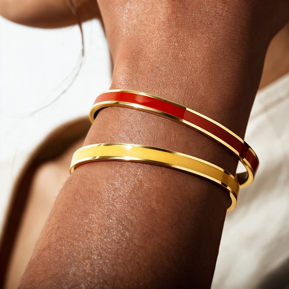 Hidden Message Cuff Bracelet Simple Enamel Style Encouragement Stainless Steel Jewelry Inspirational Gifts for Women Trendy