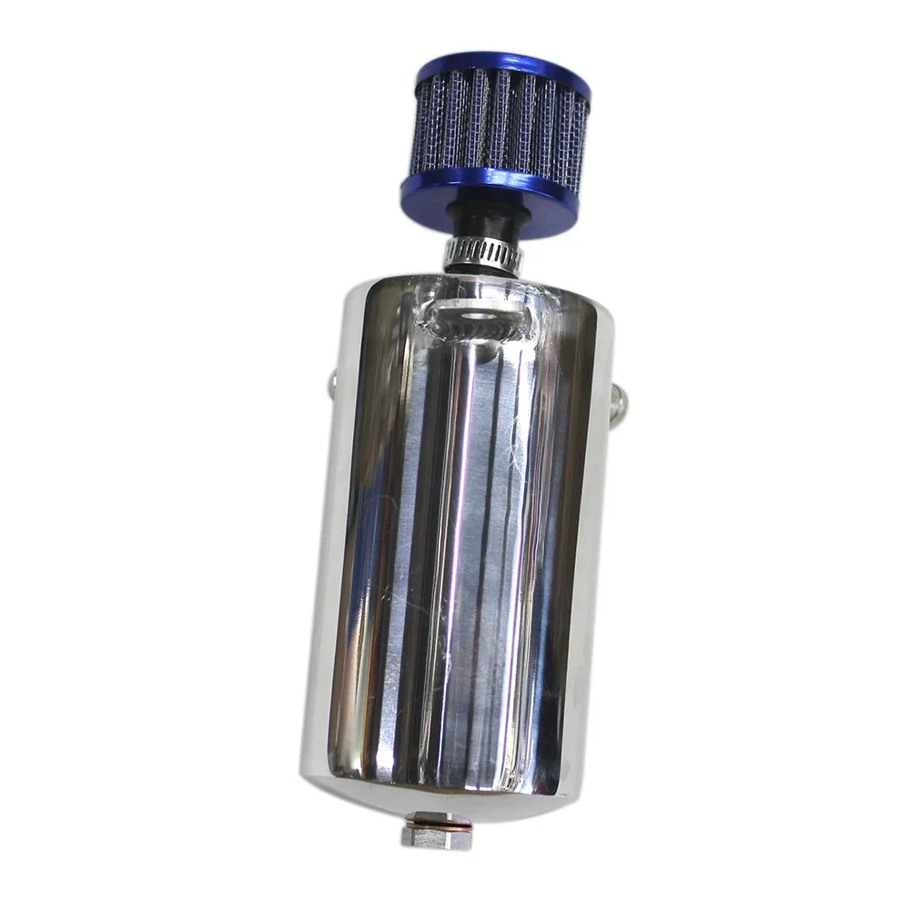 Car Styling Universal Oil Catch Tank with Air Filtration Reservoir Engine Fuel Seperator Can Aluminum 500ml 3*12MM