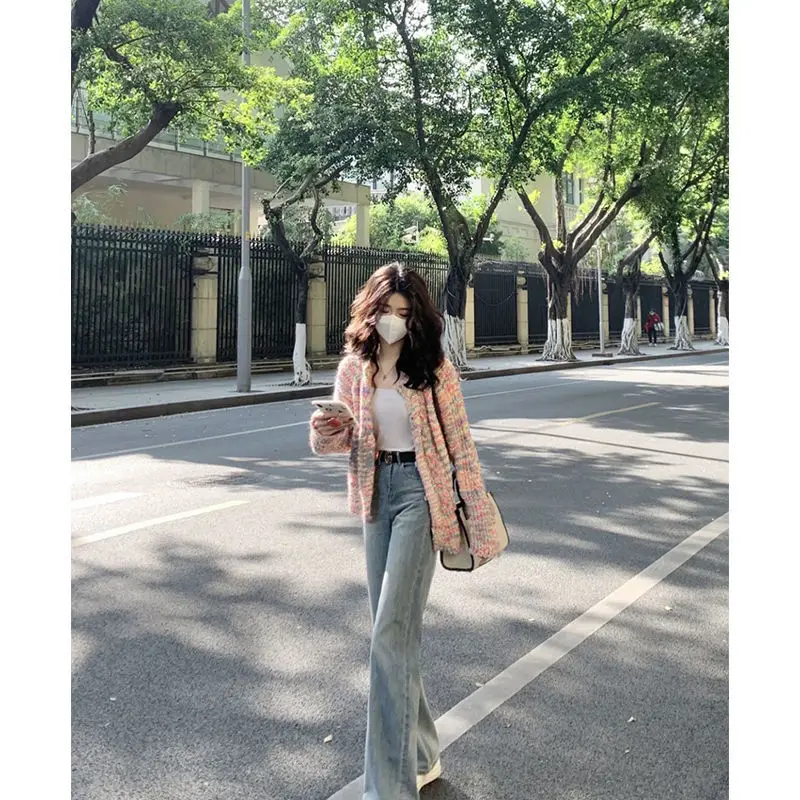 جديد 2025 الربيع/الخريف سترة مشغولة من الصوف المرأة الربيع والخريف لينة الملونة النقاط نمط Preppy المتخصصة بلوزة امرأة #3