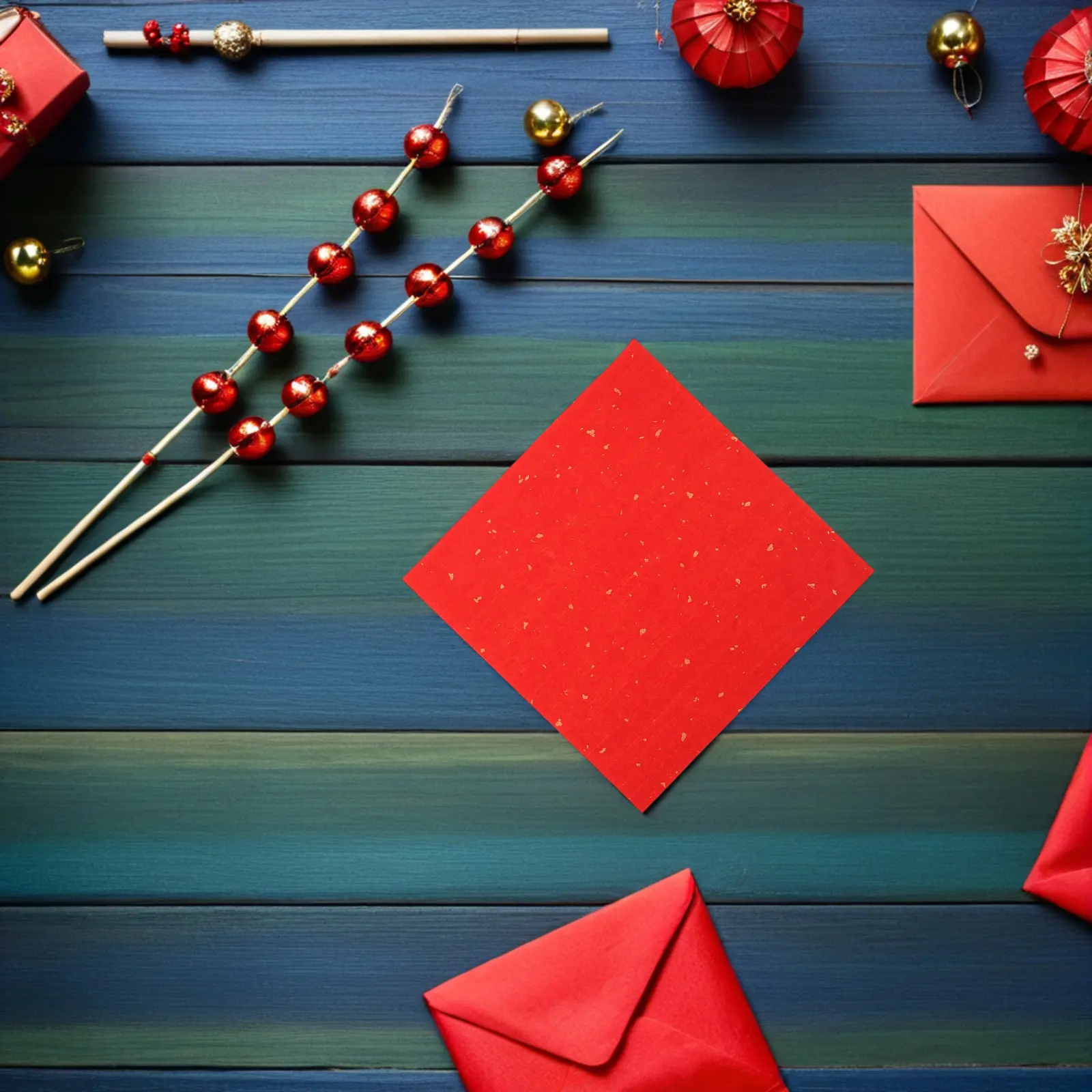 

80 Sheets Chinese Red Xuan Paper Spring Festival Couplets Paper Ink Absorbing Calligraphy Practice Sheets for Lunar New Year