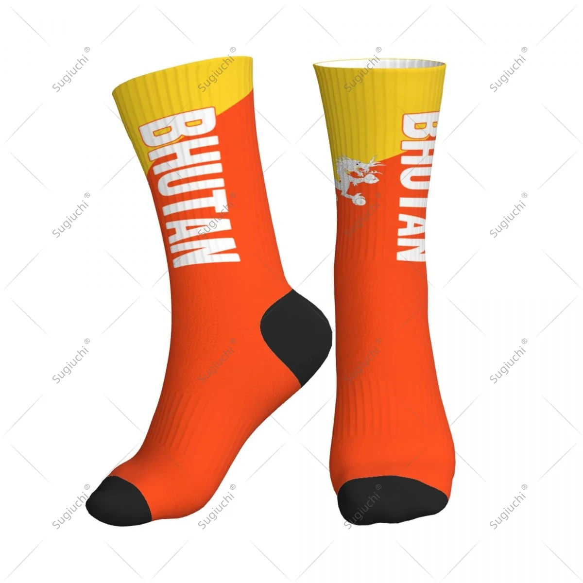 

Полиэстеровые носки до середины икры с 3D принтом флага Bhutan для мужчин и женщин, кавайные носки, уличные носки для скейтборда