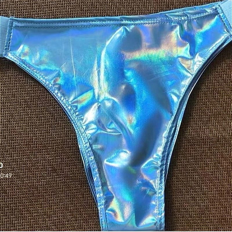 Błyszczące, seksowne damskie mikro szorty, obcisłe, z lakierowanej skóry, błyszczące, mini majtki dla tancerki, na występy sceniczne, z niskim stanem.