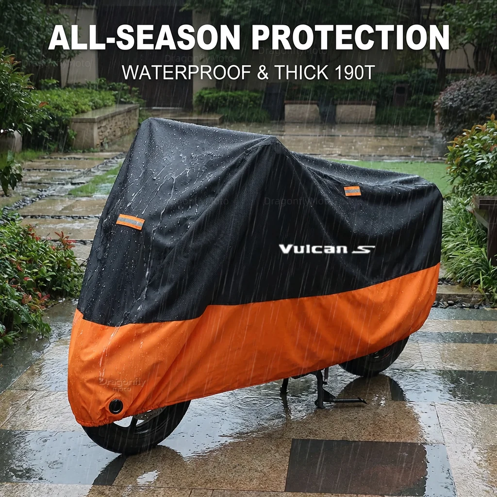 

For Kawasaki VUICAN-S 650 2015-2018 Motorcycle Cover Thick 210D Waterproof Outdoor Uv Protective Dust Rain Sunshade All Season