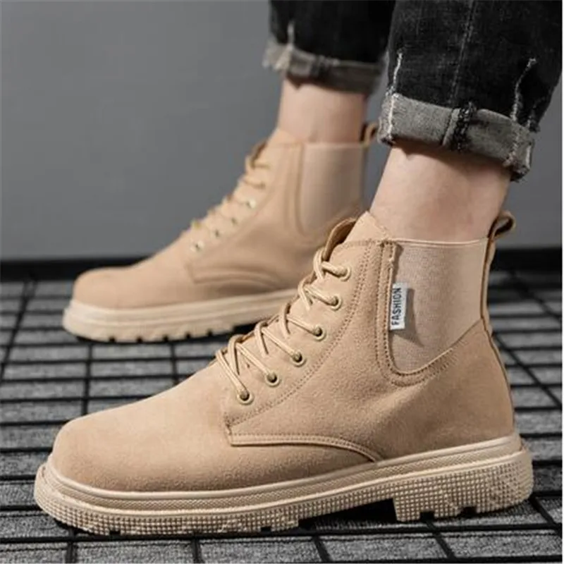 Size 35-47 Military men boots men\'s safety shoes for 2023 white couples shoes british style adult leather amy boots platform