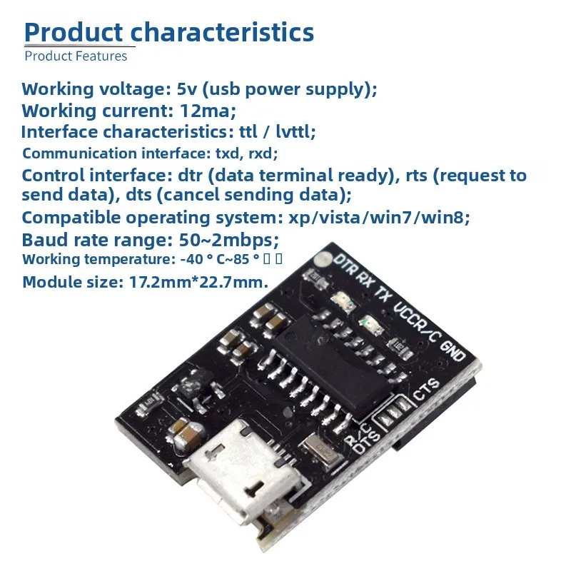 WEMOS CH340G USB Serial Adapter 5V 3.3V Compatible with ESP8266
