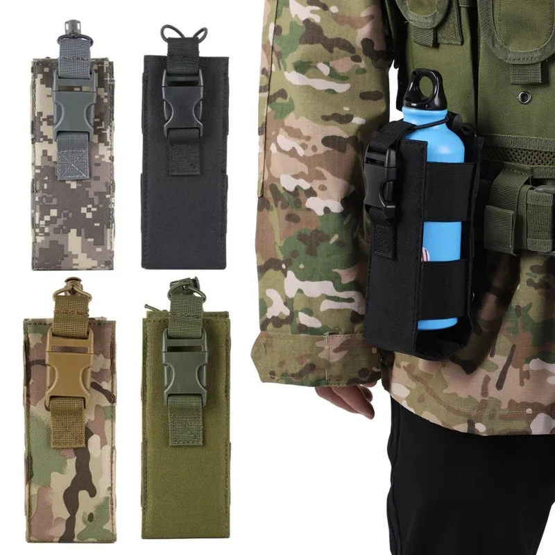 Neue Taktische Wasser Flasche Tasche Molle Nylon Wasserkocher Abdeckung Taille Beutel Walkie-talkie Tasche Outdoor Jagd Wandern Radfahren Zubehör
