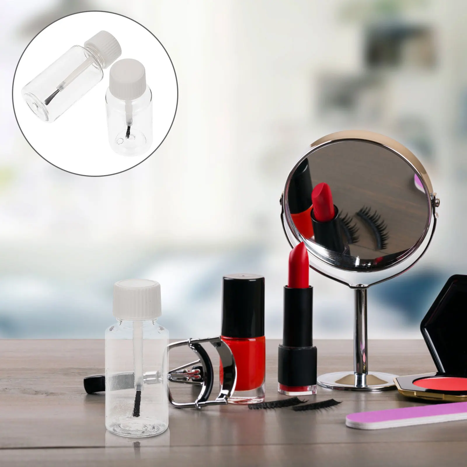 

8pcs Refillable Empty Nail Polish Bottles Small Essential Oil Applicator Brush Design Leak-Proof Travel Size Reusable Nail