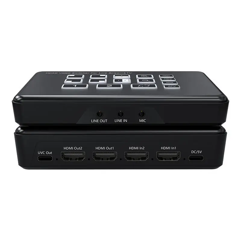 Micro Broadcast Mixer, 2 HDMI Input Live Switcher with Loop-Through & USB Audio Interface for Content Creation - view 2