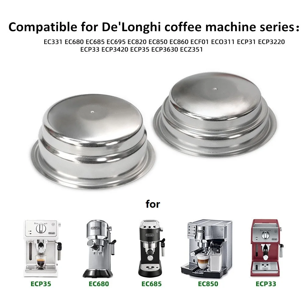 51mm Espresso Machine Filter Basket 304 Stainless Steel Double Layer Pressurized Single/Double Cup For Delonghi Coffee Machine