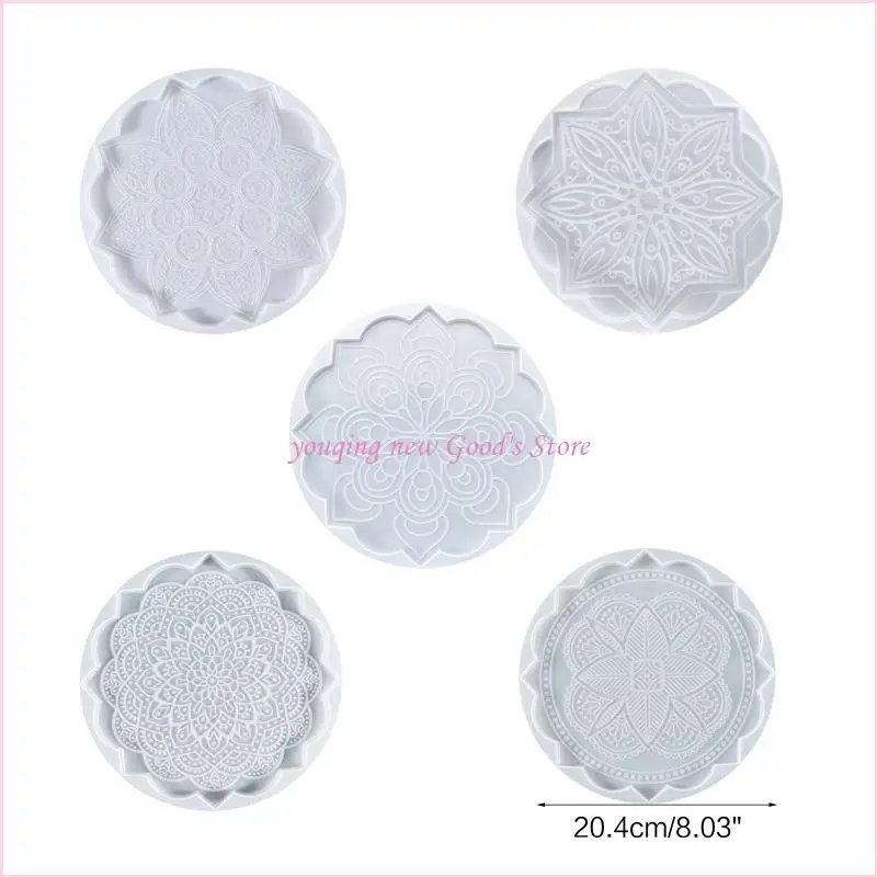 57QA ماندالا لتقوم بها بنفسك قالب كوستر كريستال نازف للإبداع قالب من السيليكون كريستال بالتنقيط تحديد الموقع قالب لتقوم بها