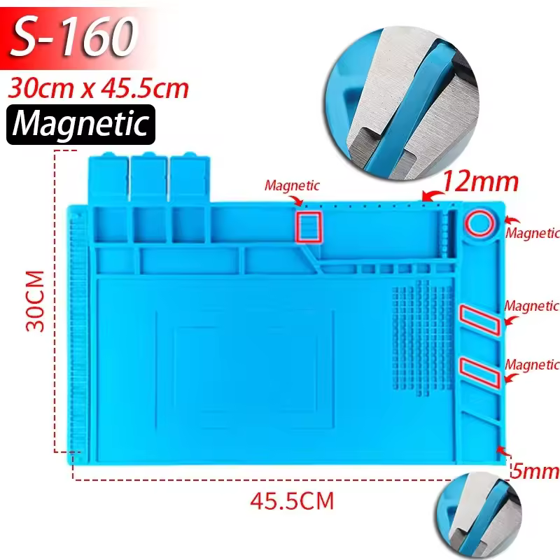 Soldering Station Mat Silicone Work Mat Heat Resistant 932°F Anti-Static Magnetic Mat for Electronic Phone Laptop Watch Repair - Image 11