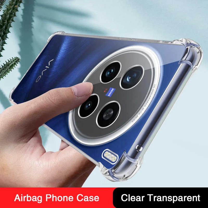 Original Airbag Soft Clear Phone Case for VIVO X200 Pro X200Pro Mini 5G Shockproof TPU Silicone Camera Protective Cover Carcasas