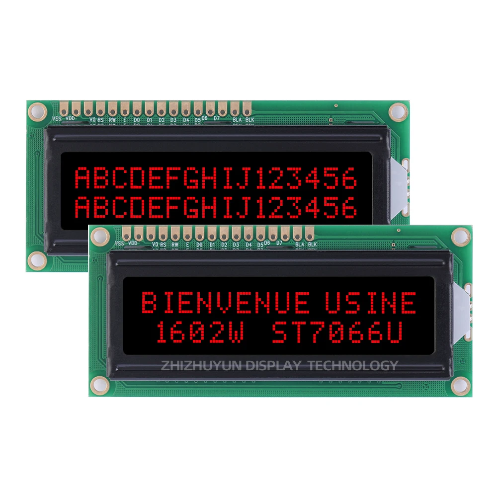 Full Angle Wide Temperatuur 1602W Europese Displaymodule Btn Black Film Paars Letter Stn Hoog Frame 12Mm Lcd-Scherm