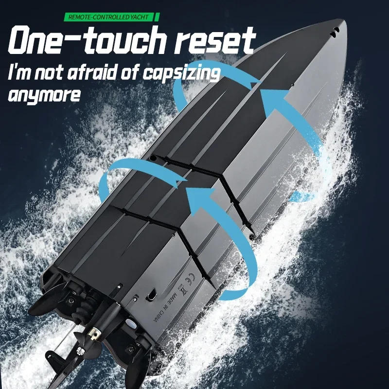 HJ818 PRO 2,4 GHz RTR RC Hochgeschwindigkeitsbürstenloses Schnellboot Wettbewerbsfähiges Simulationsbootmodell mit LED-Licht Outdoor-Spiele Wasserspielzeug