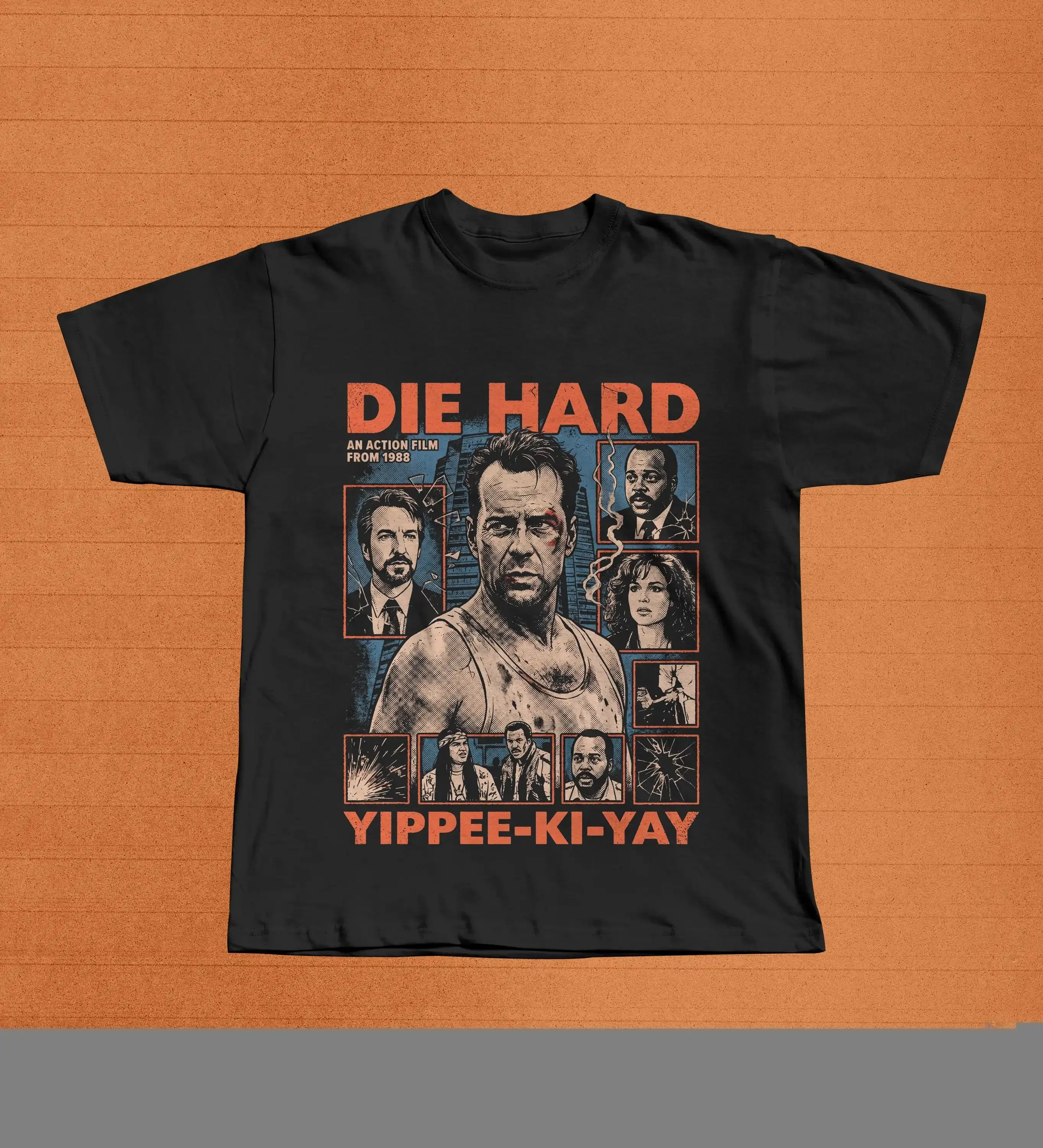 Die Hard Movie Graphic Tee | Bruce Willis Shirt | John McClane Tee  Yippee Ki Yay Shirt  80s Action Film  Hans Gruber Shirt