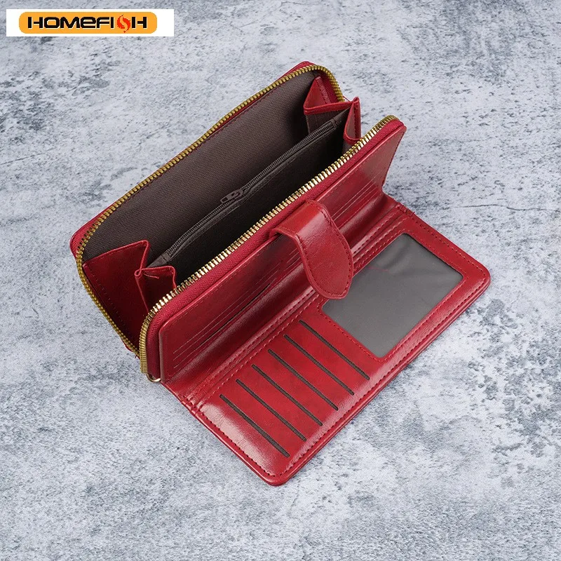 

Homefish Hot Sale Women Wallet Leather Clutch Brand Coin Purse Female Wallet Card Holder Long Lady Clutch Carteira Feminina