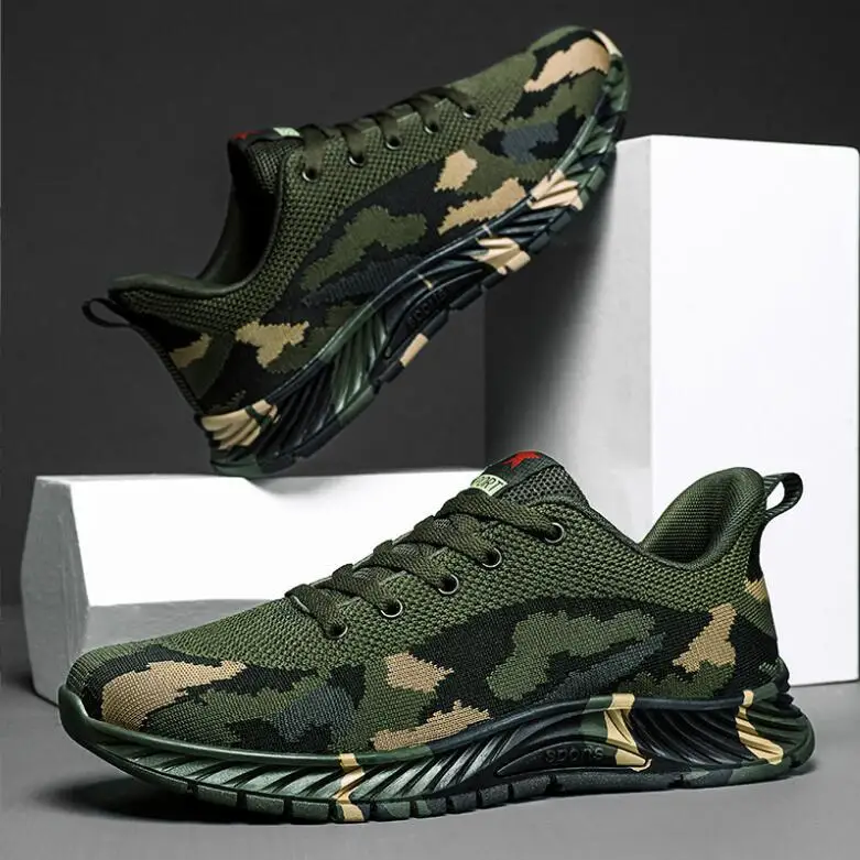 Men's Women's Matching Camouflage Casual Shoes Fashionable Mesh Sports Shoes Low Top Running Shoes Anti-skid Work Clothes Shoes