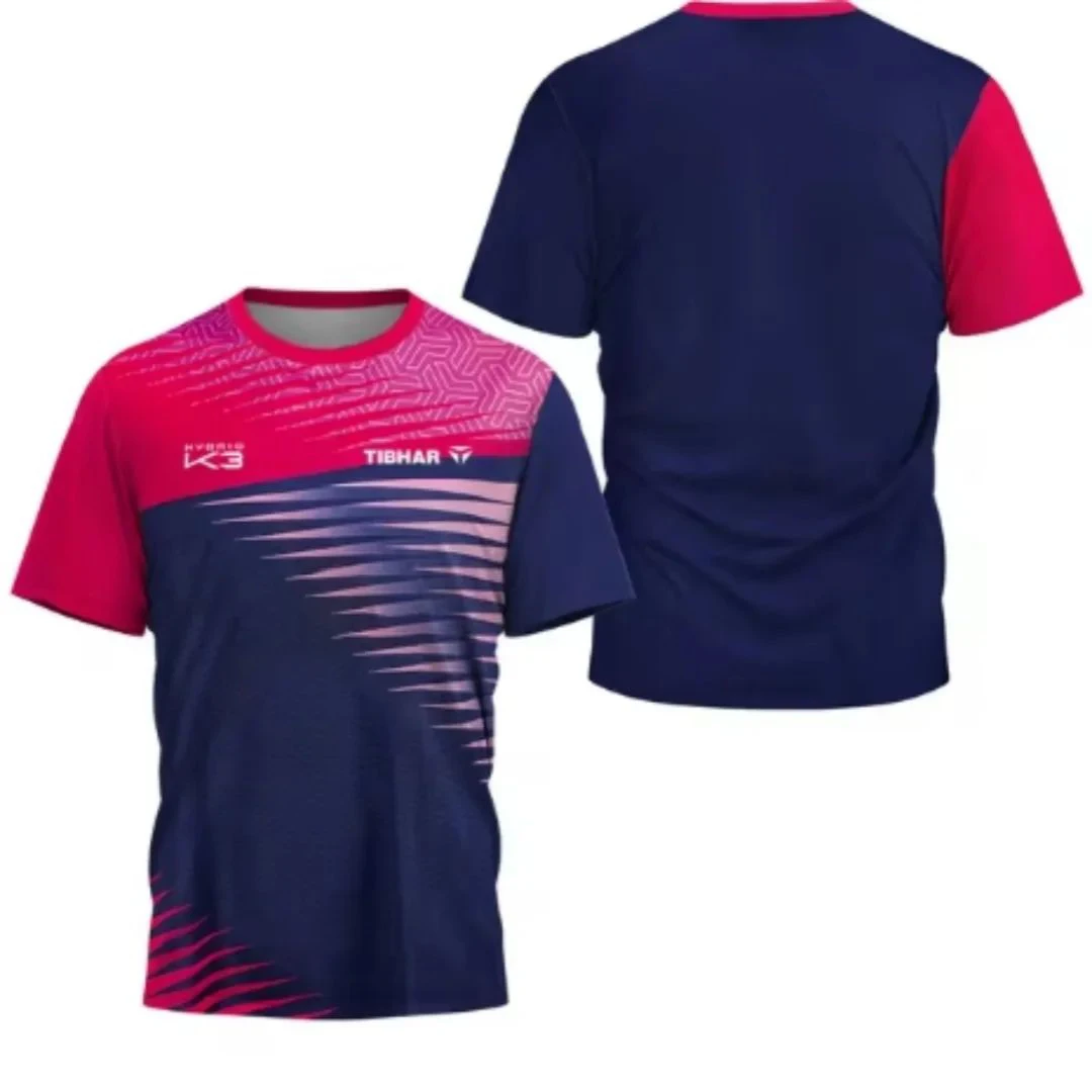 Triangle Fragment Herren-Tischtennis-T-Shirt, Herren-Badminton-Tennis-T-Shirt, atmungsaktives Kurzarm-T-Shirt für Kinder – Detail 5